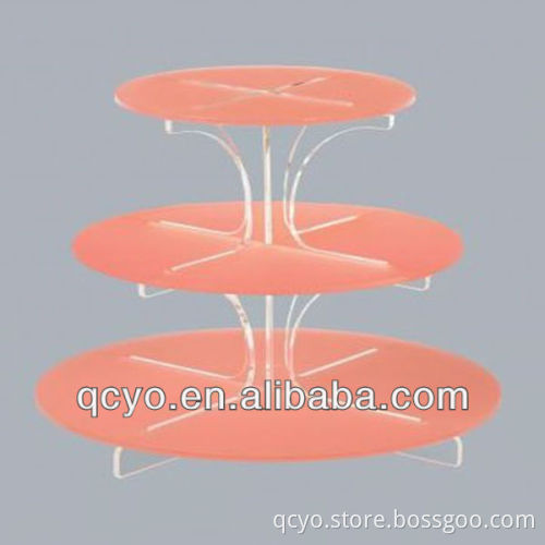 3 tiers circular acrylic cake display stand